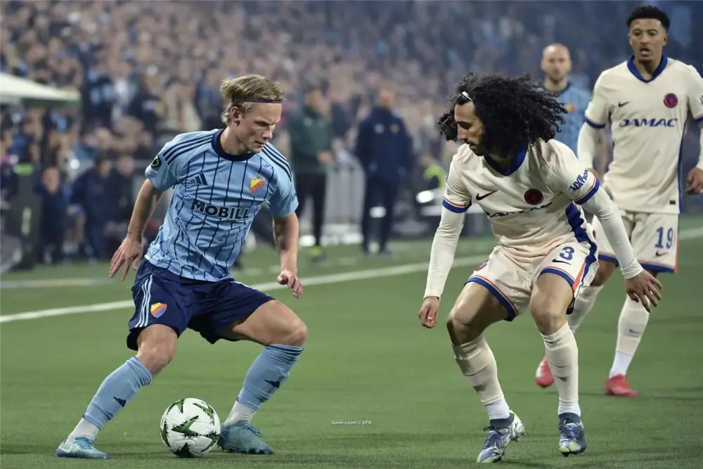 تشلسي يفوز على يورغوردين في ذهاب نصف نهائي دوري المؤتمر الأوروبي