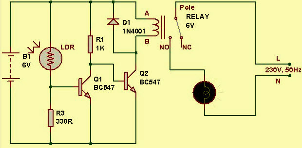 Simple Light Sensor Circuit With Applications