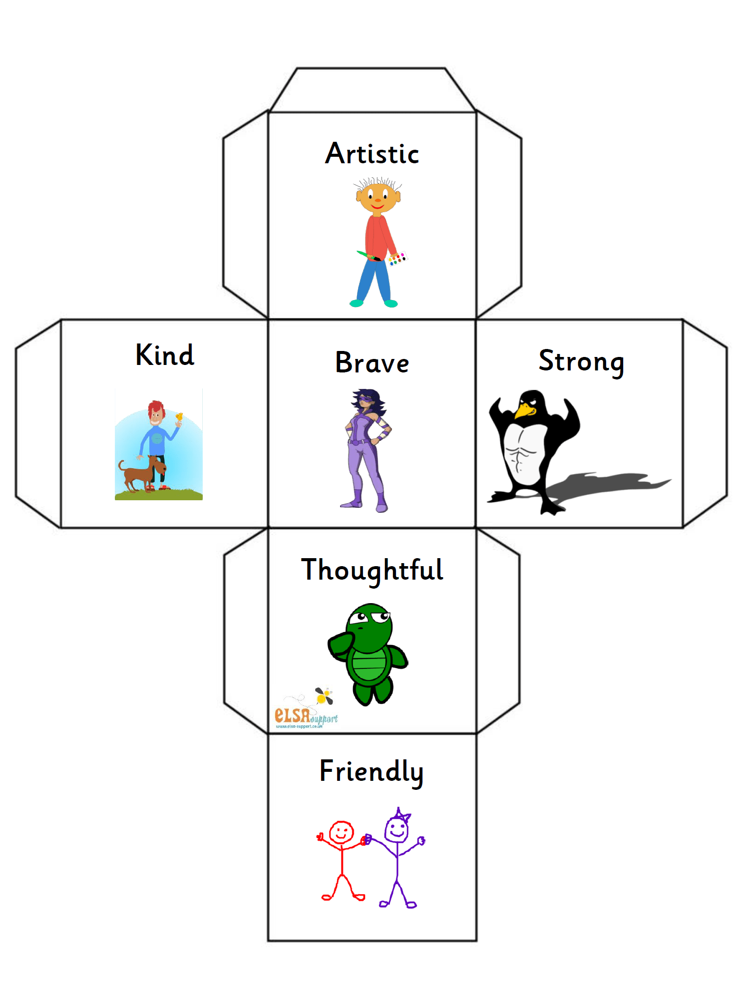 dice net for social and emotional work elsa support