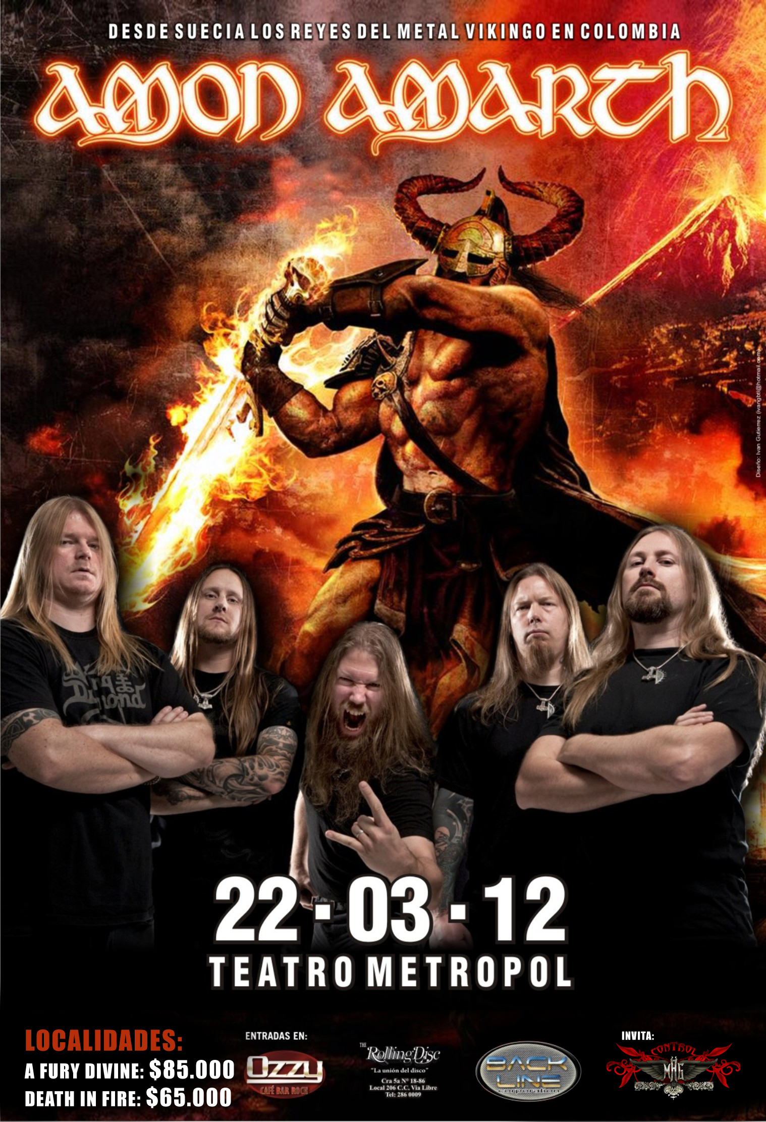 Amon Amarth en Colombia 2012, Mar 22 en el teatro metropol de Bogota