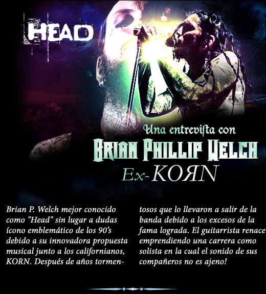 Entrevista con Brian Head Welch ex-Korn