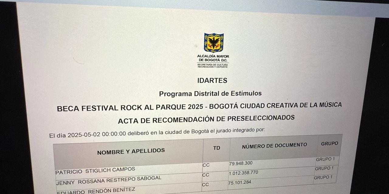 Bandas preseleccionadas por IDARTES para Rock al Parque 2025: análisis del fallo preliminar
