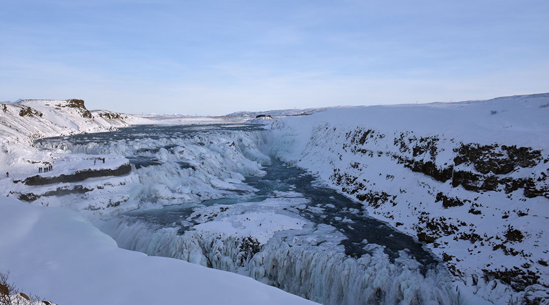 Gullfoss IJsland in de winter
