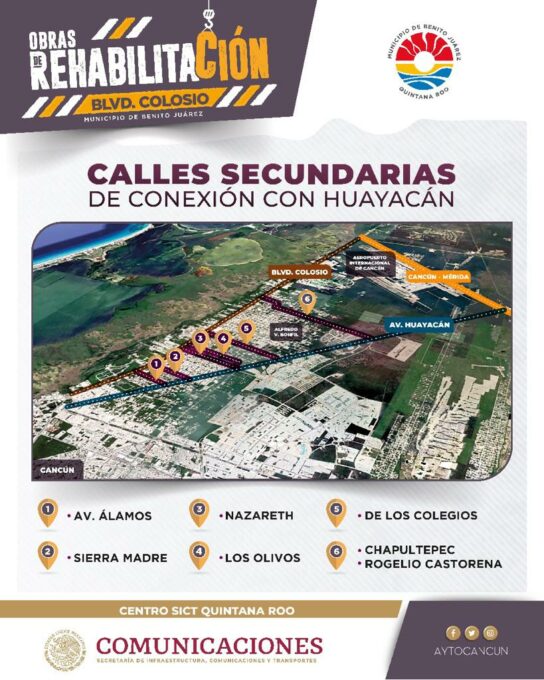 Obras en el bulevar Colosio de Cancún inician este lunes 