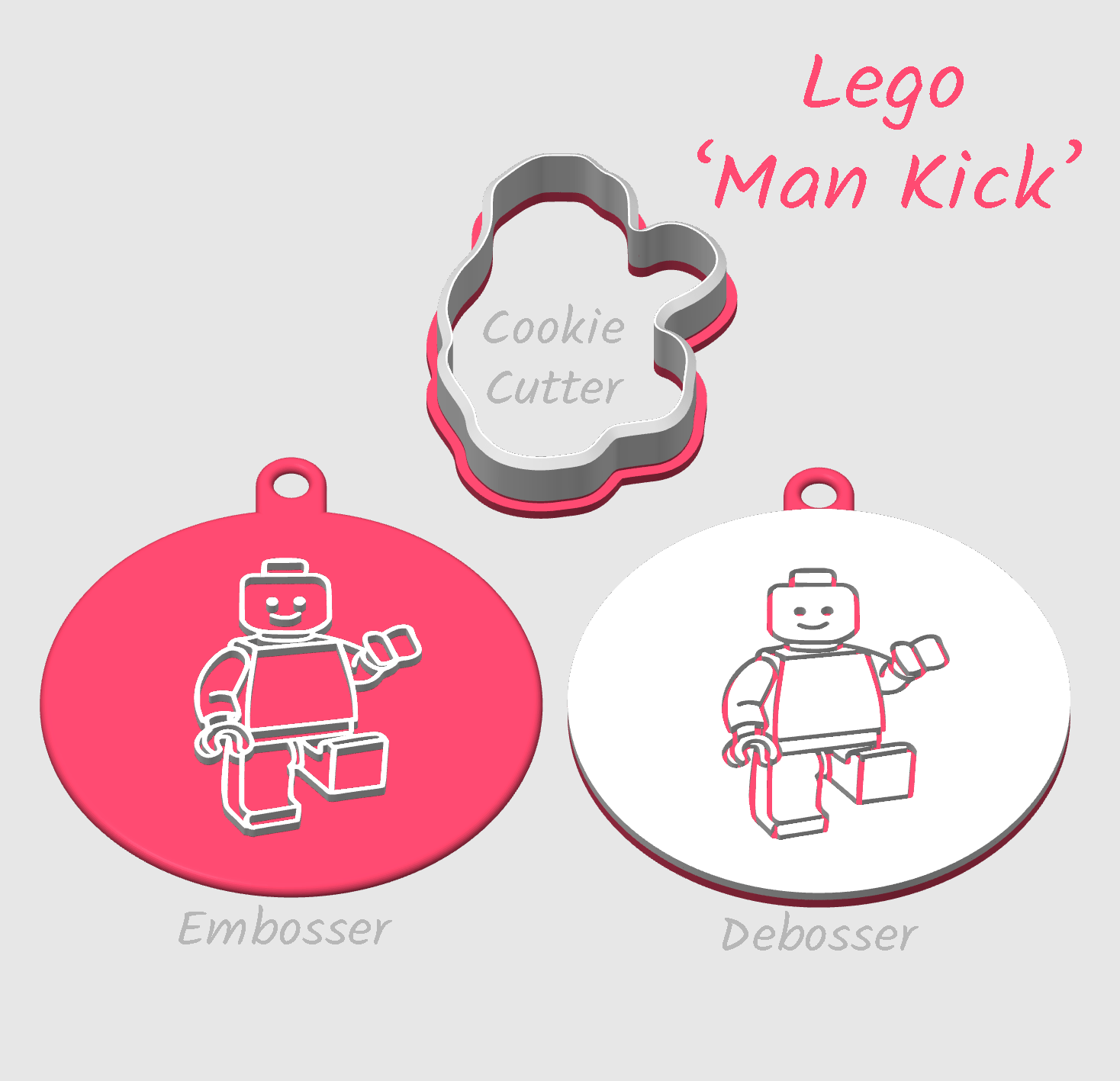 Lego man kicking embosser