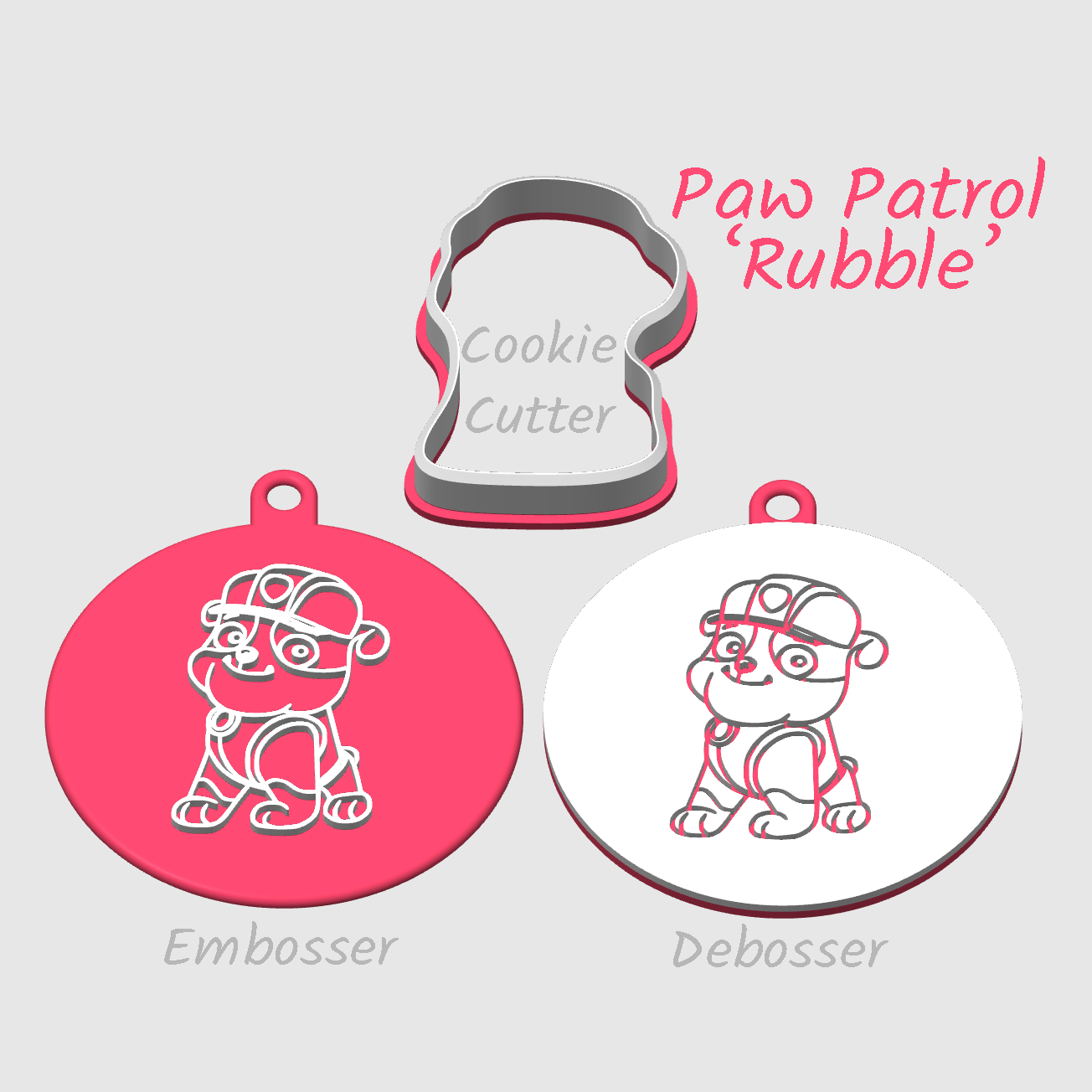 Rubble from Paw Patrol embosser