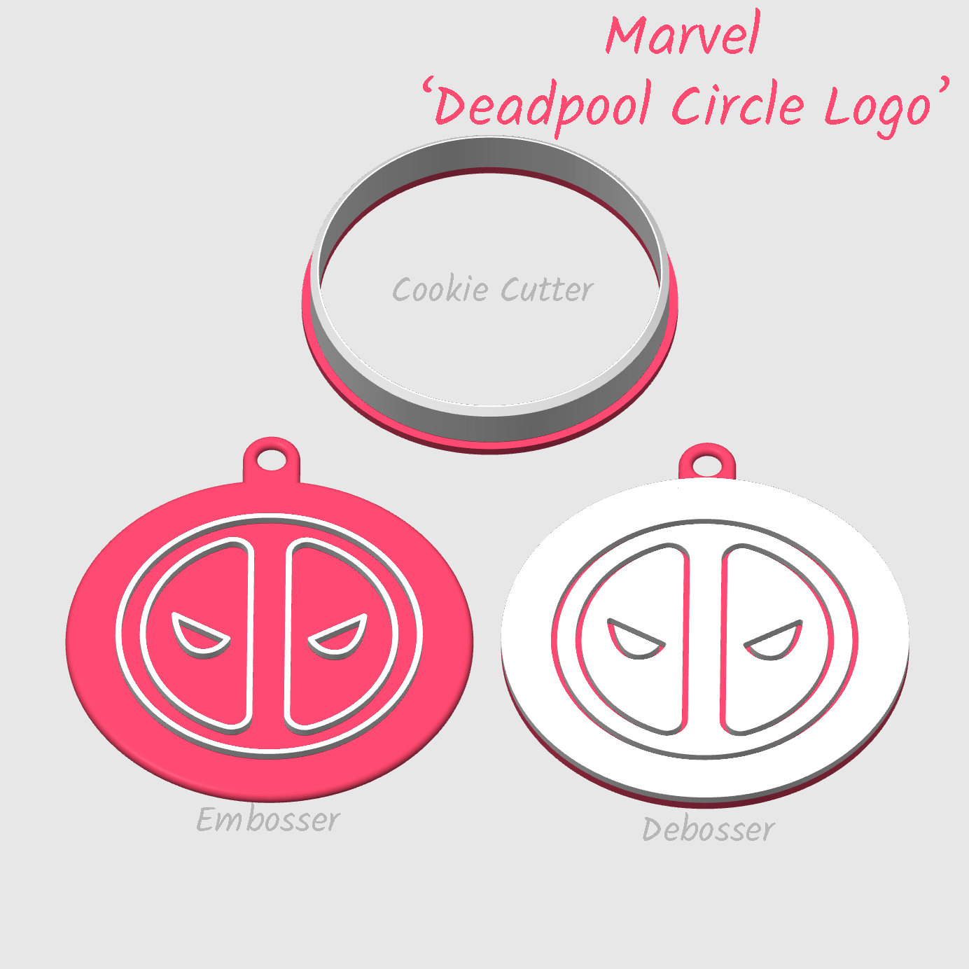 deadpool circle logo embosser