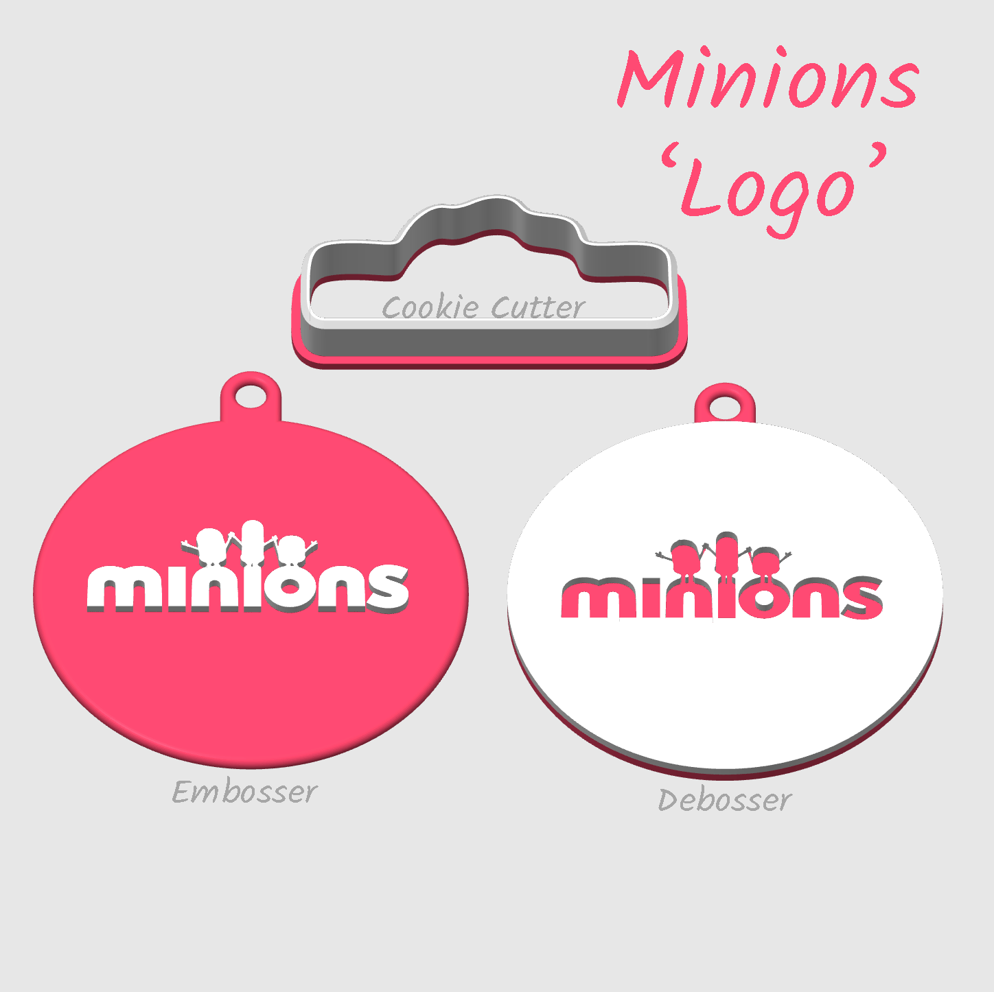 Minions Logo as an embosser or debosser and cookie cutter