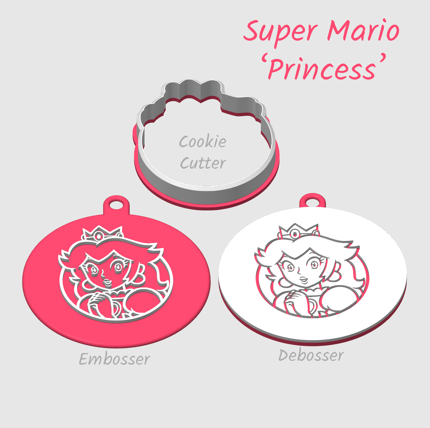 Princess Peach from super Mario movie embosser