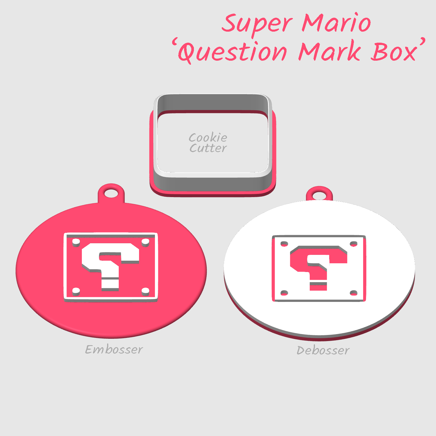 Super Mario Question Mark Box Embosser and cookie cutter