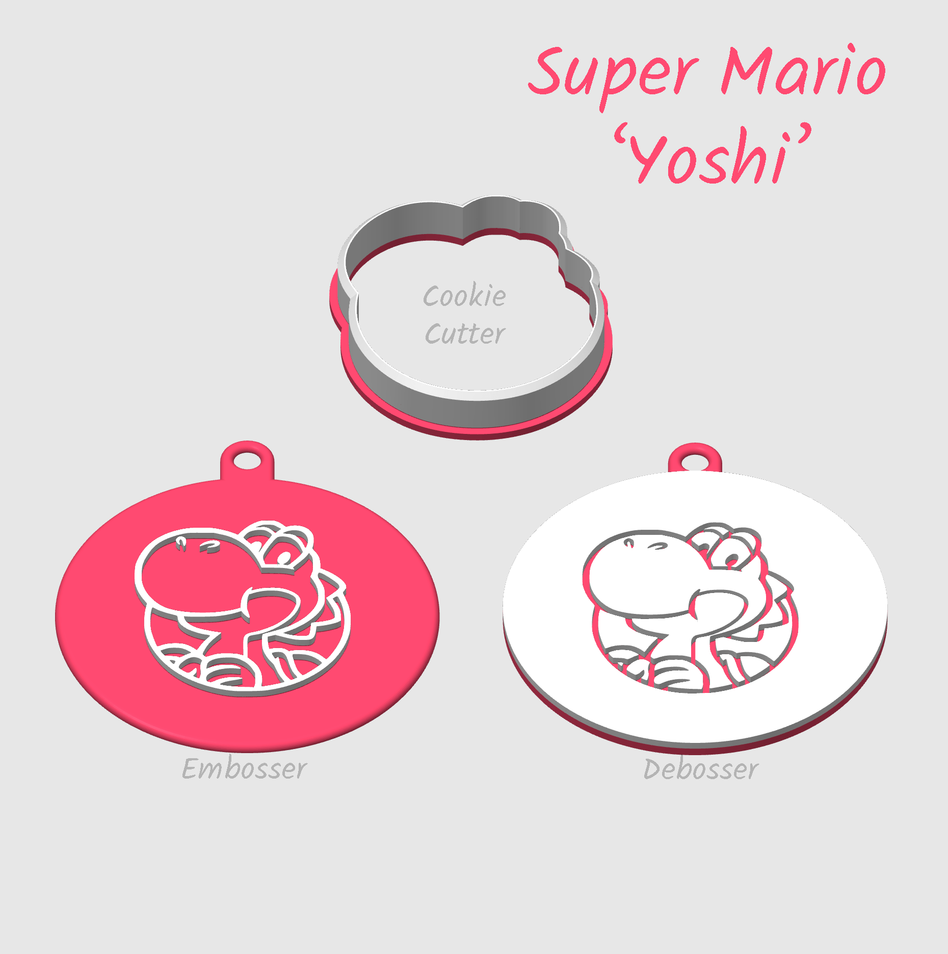 Yoshi from super Mario embosser