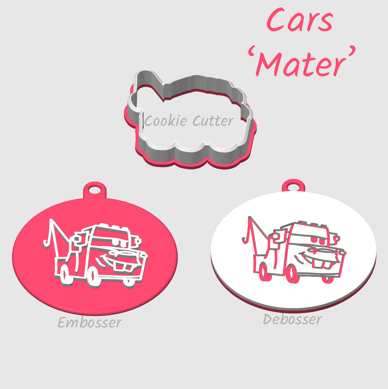 Pixar Cars Mater pickup truck embosser or debosser