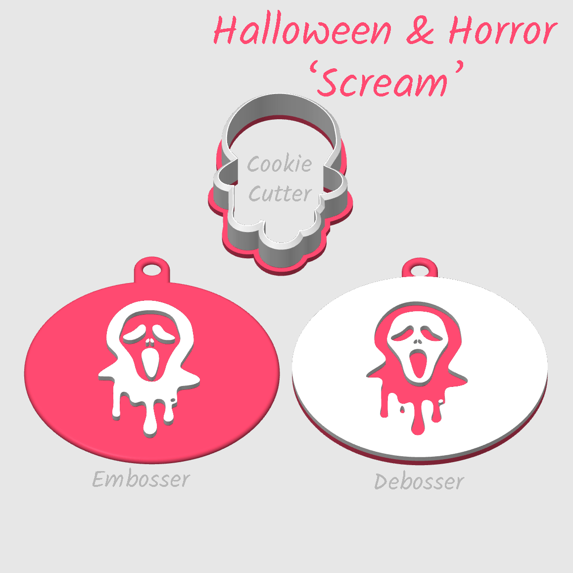 Scream ghost face killer embosser