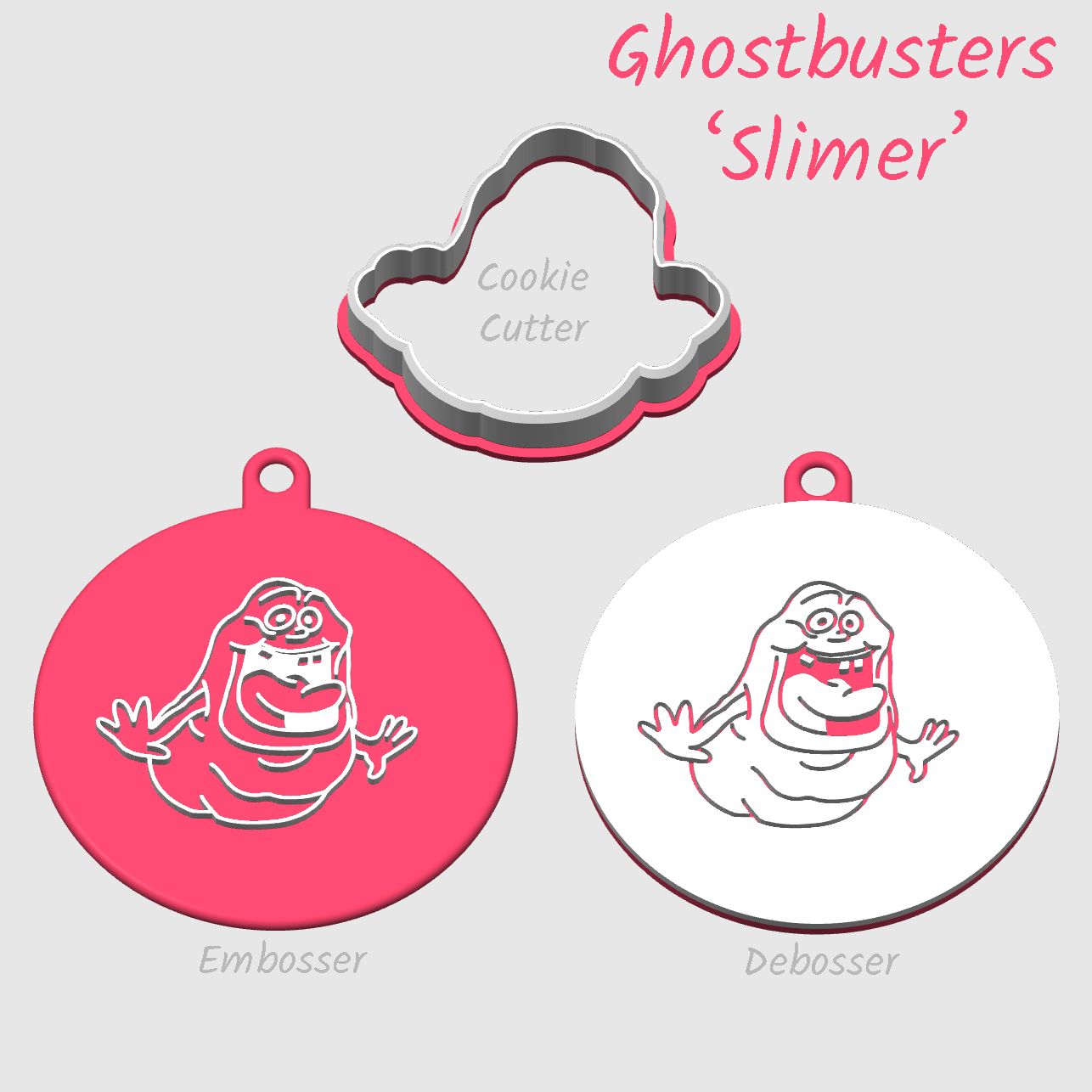 Slimer frmo ghostbusters cookie and cupcake icing embosser