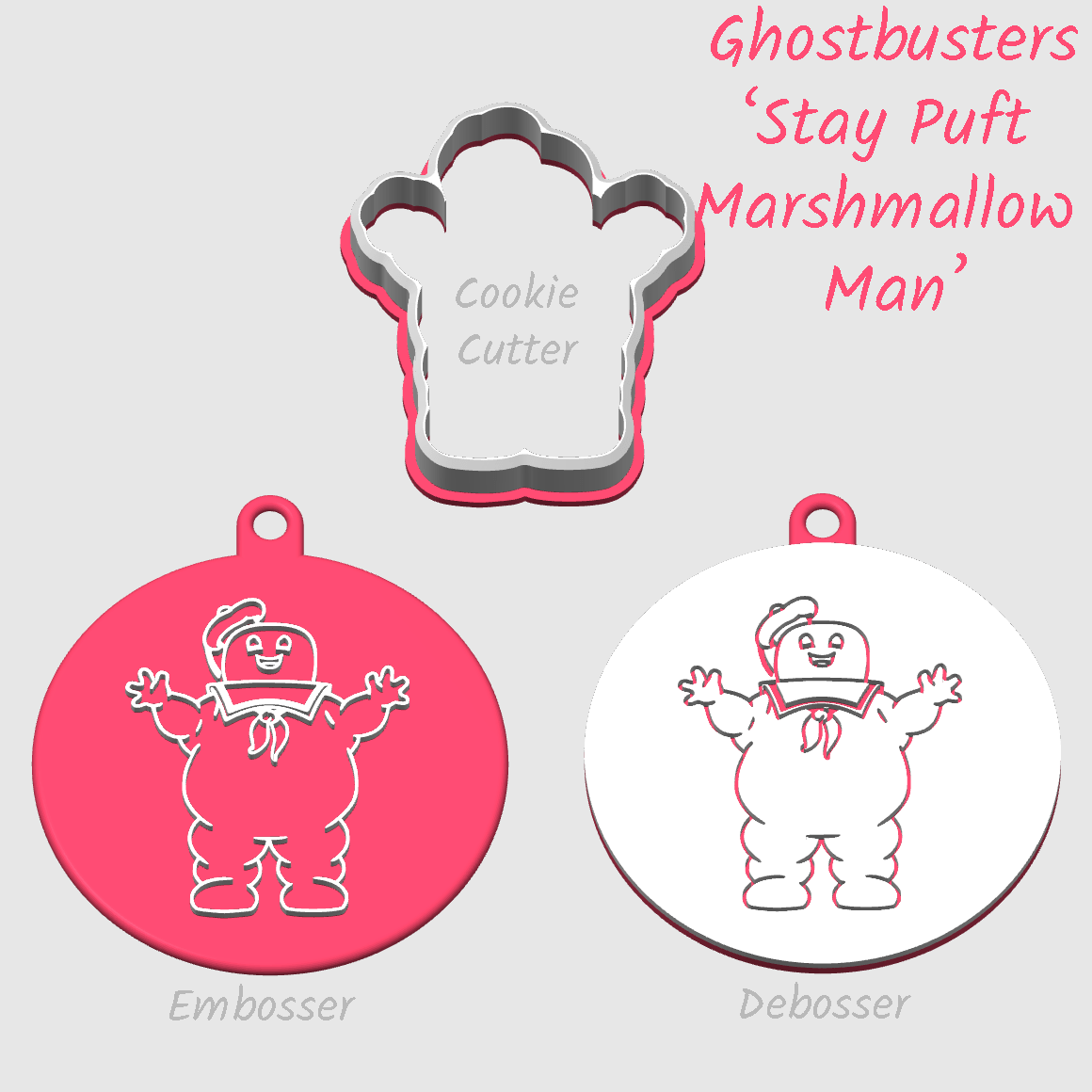 ghostbusters stay puft marshmallow man embosser for cookies and cupcakes