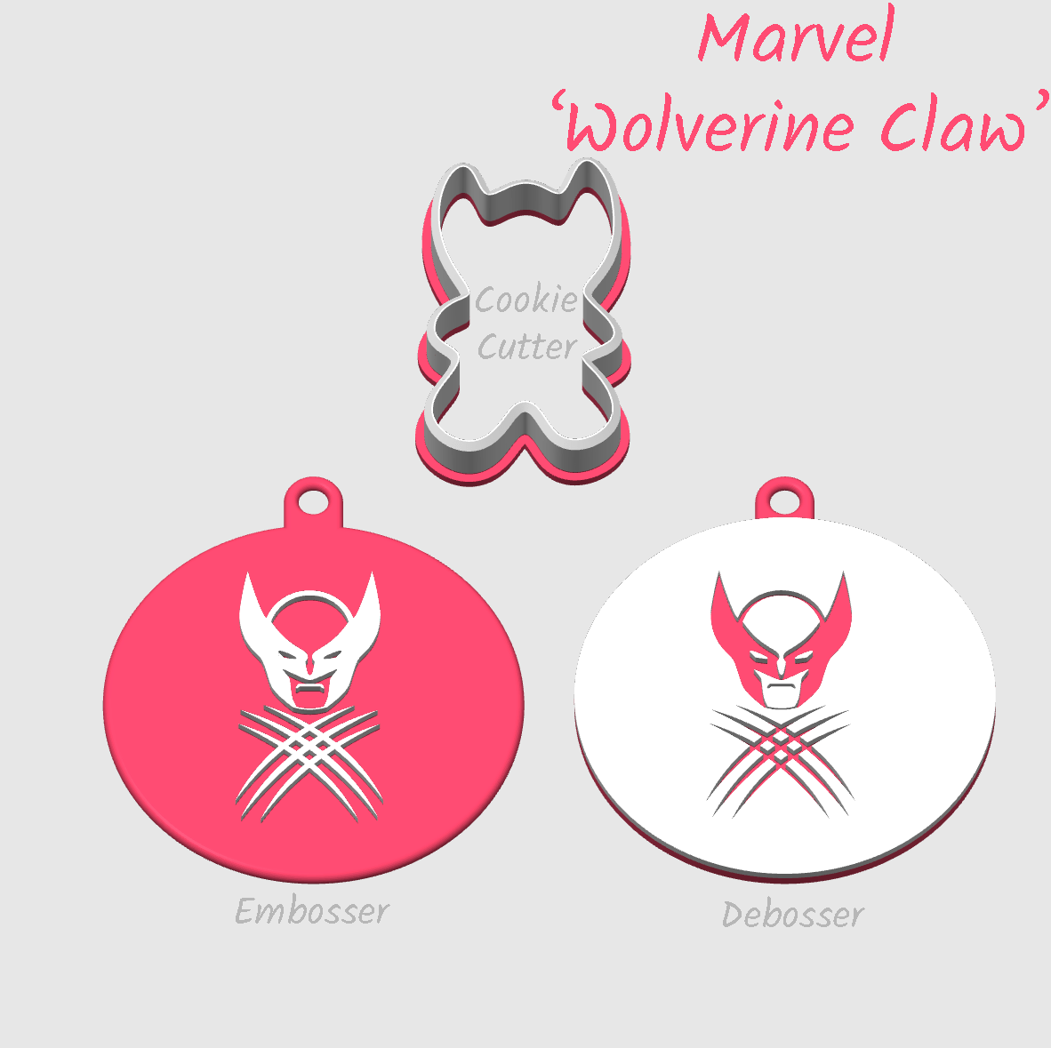 Wolverine Face with claw marks cookie toppers