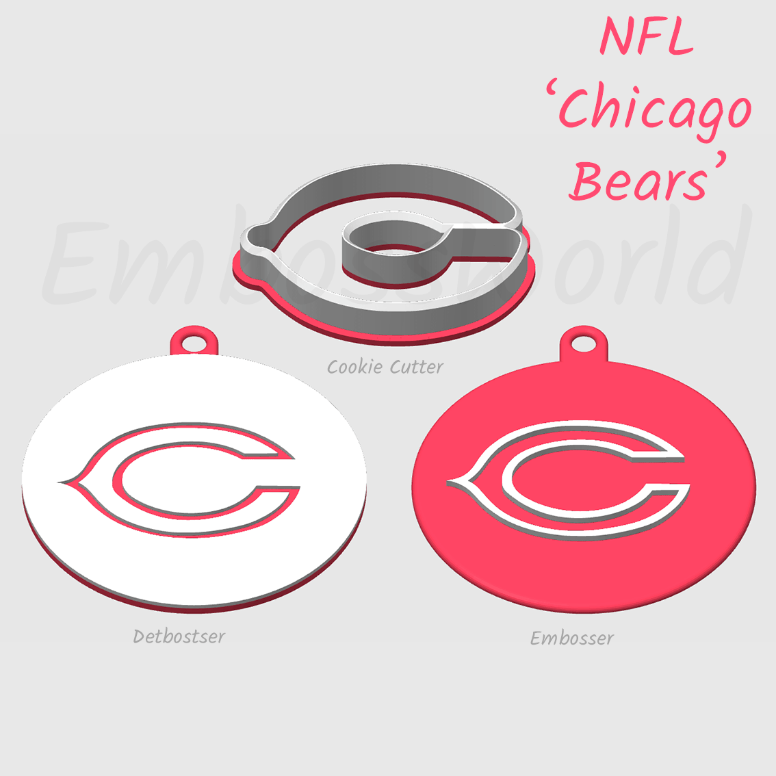 NFL football teams logo embosser debosser and cookie cutter