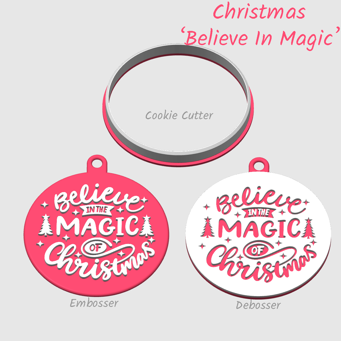 Believe in the magic of christmas embosser debosser and cookie cutter