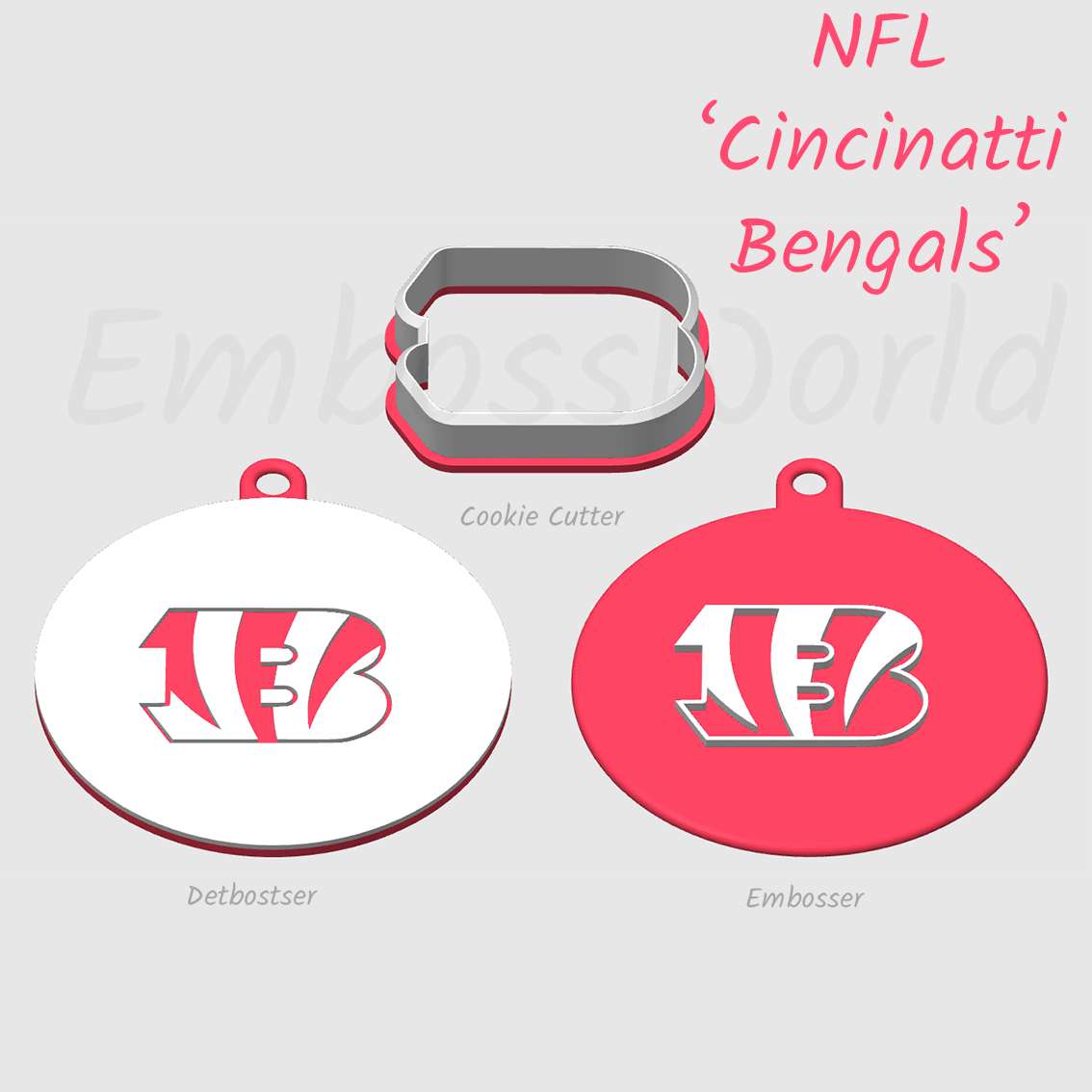NFL football teams logo embosser debosser and cookie cutter