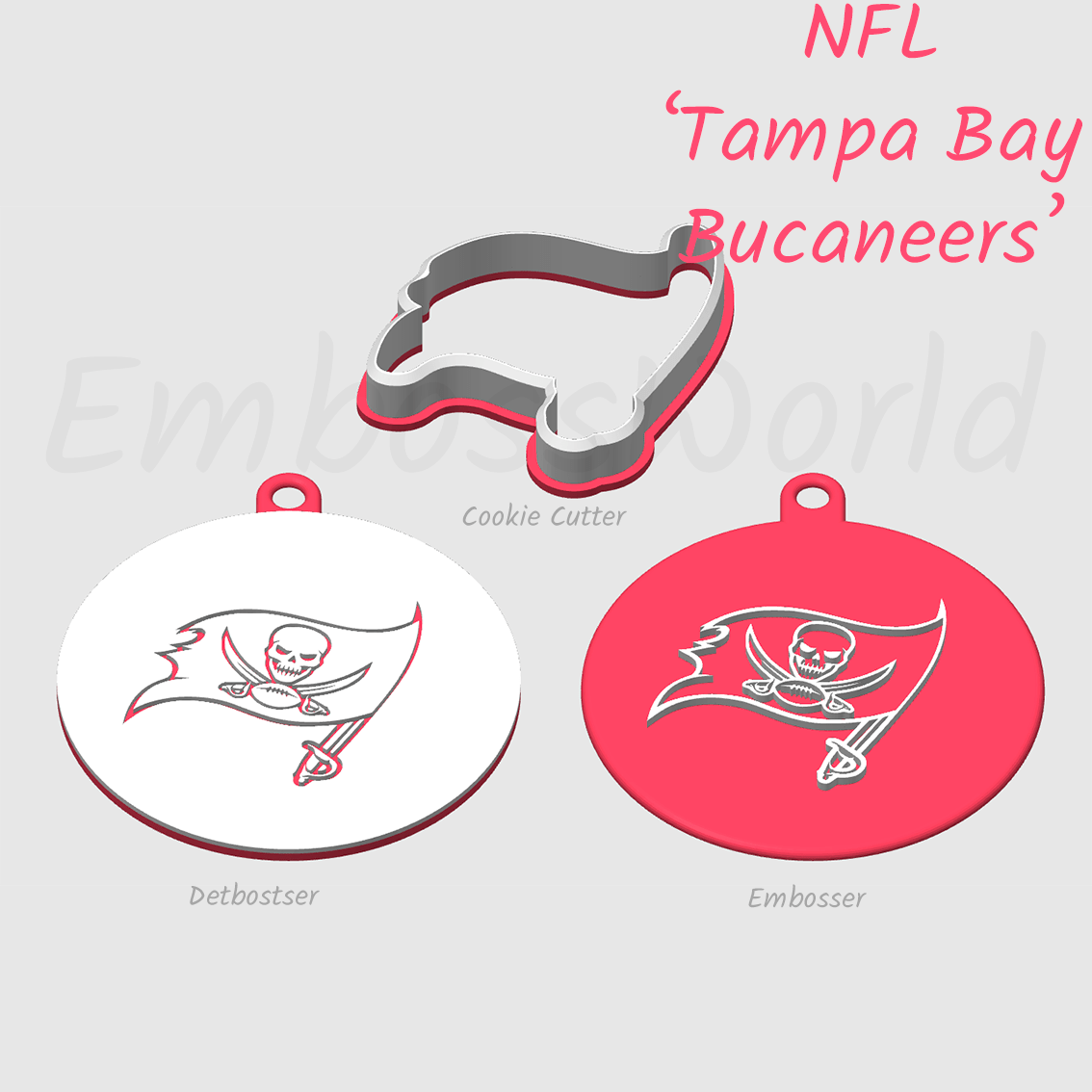 NFL football teams logo embosser debosser and cookie cutter