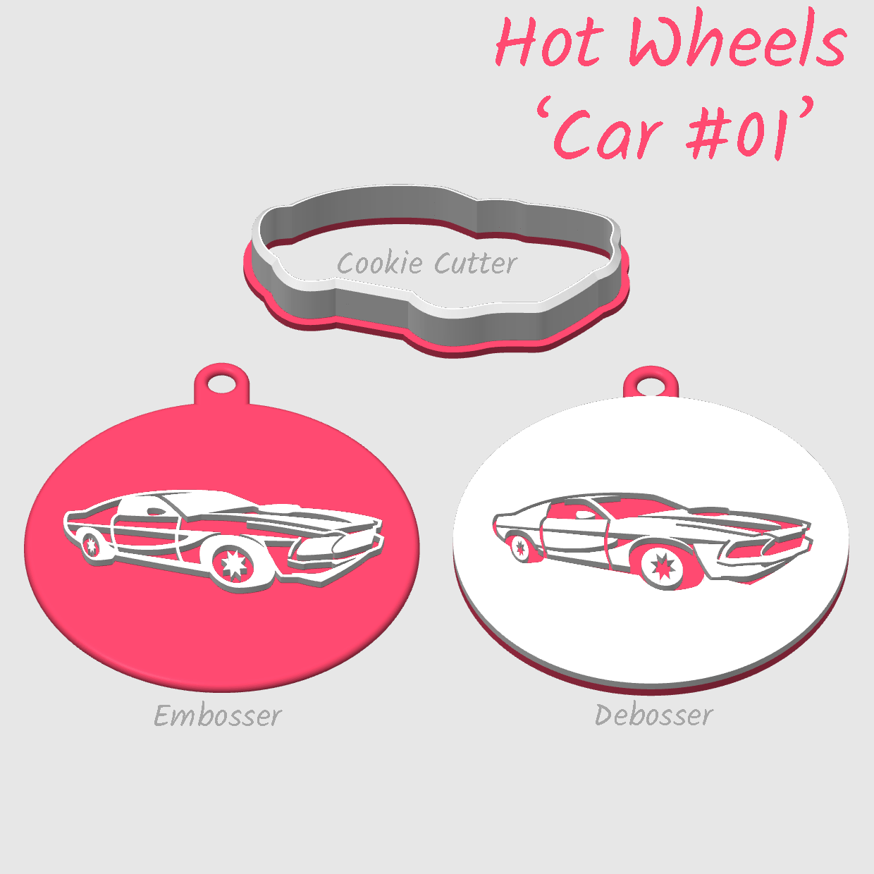 Car from Hot Wheels embosser debosser and cookie cutter