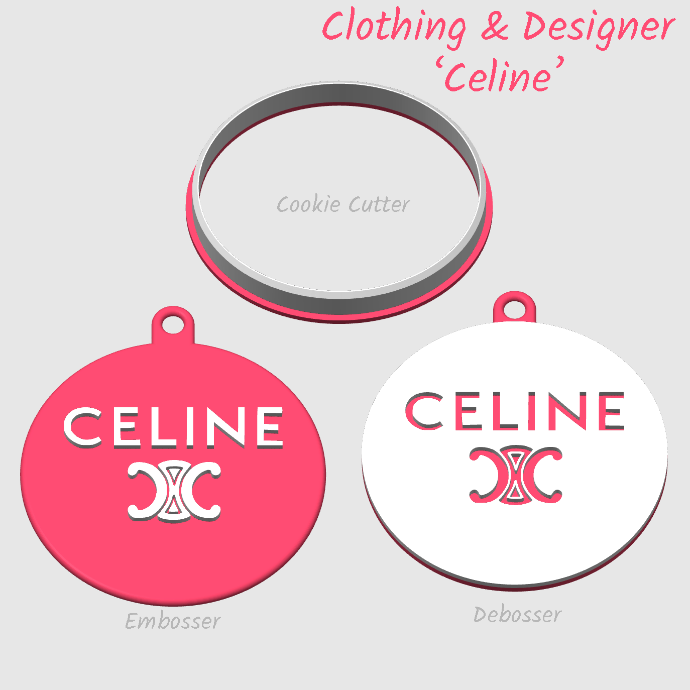 Celine designer label embosser debosser cookie cutter