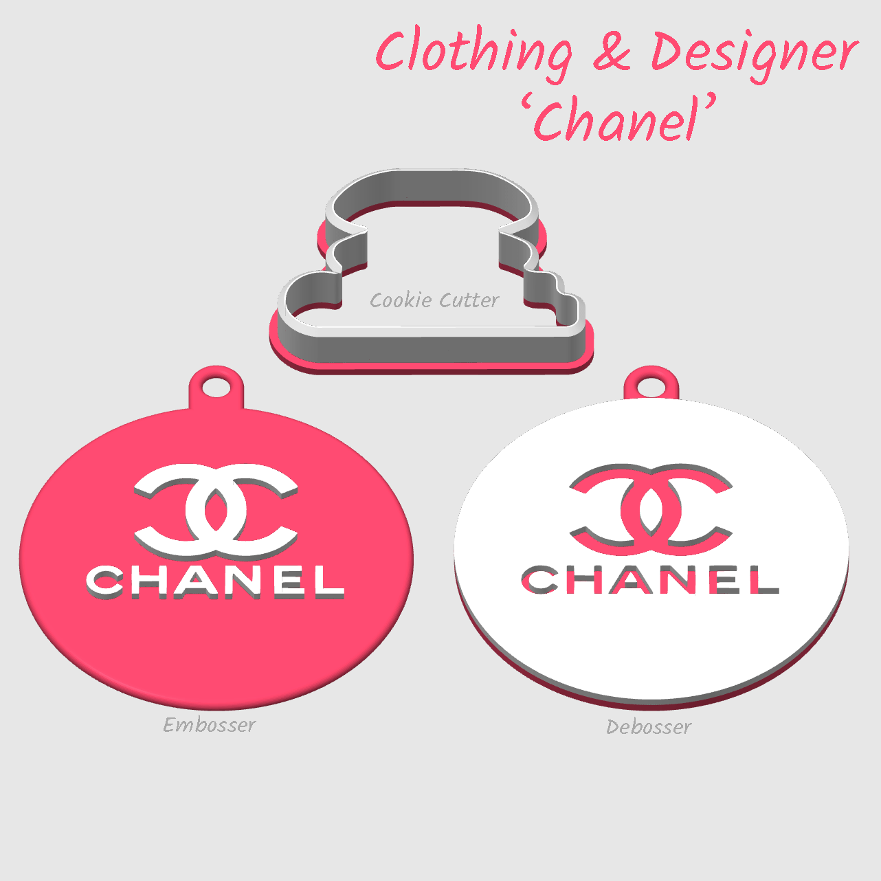 designer label Chanel embosser debosser cookie cutter