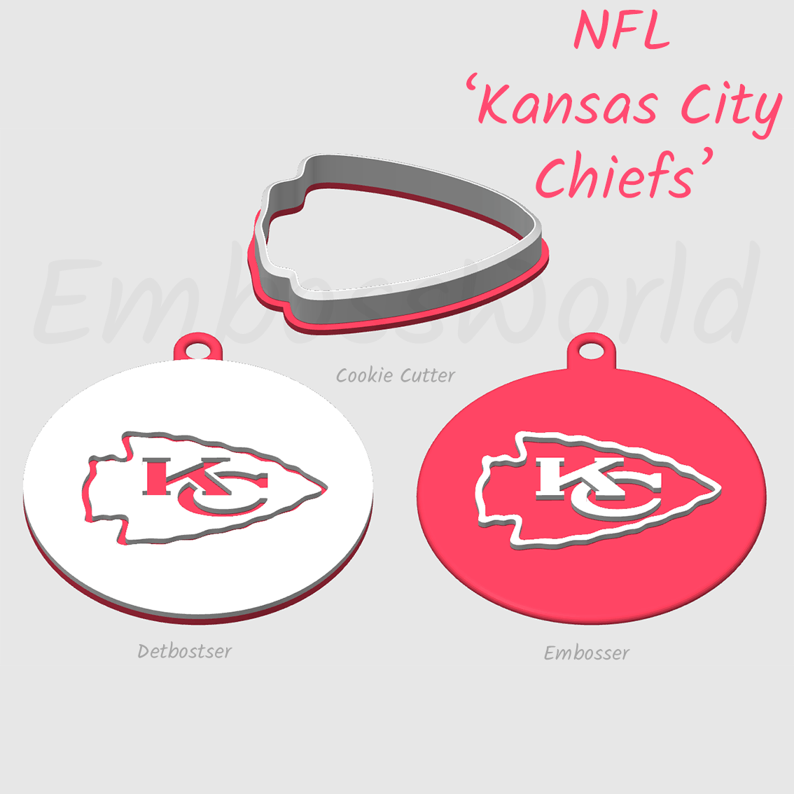 NFL football teams logo embosser debosser and cookie cutter