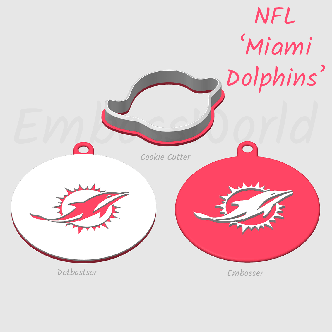 NFL football teams logo embosser debosser and cookie cutter
