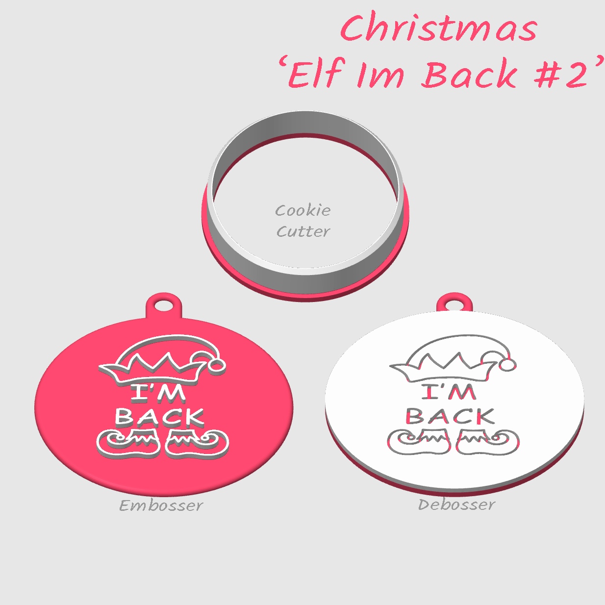 Elf on the shelf im back embosser debosser and cookie cutter