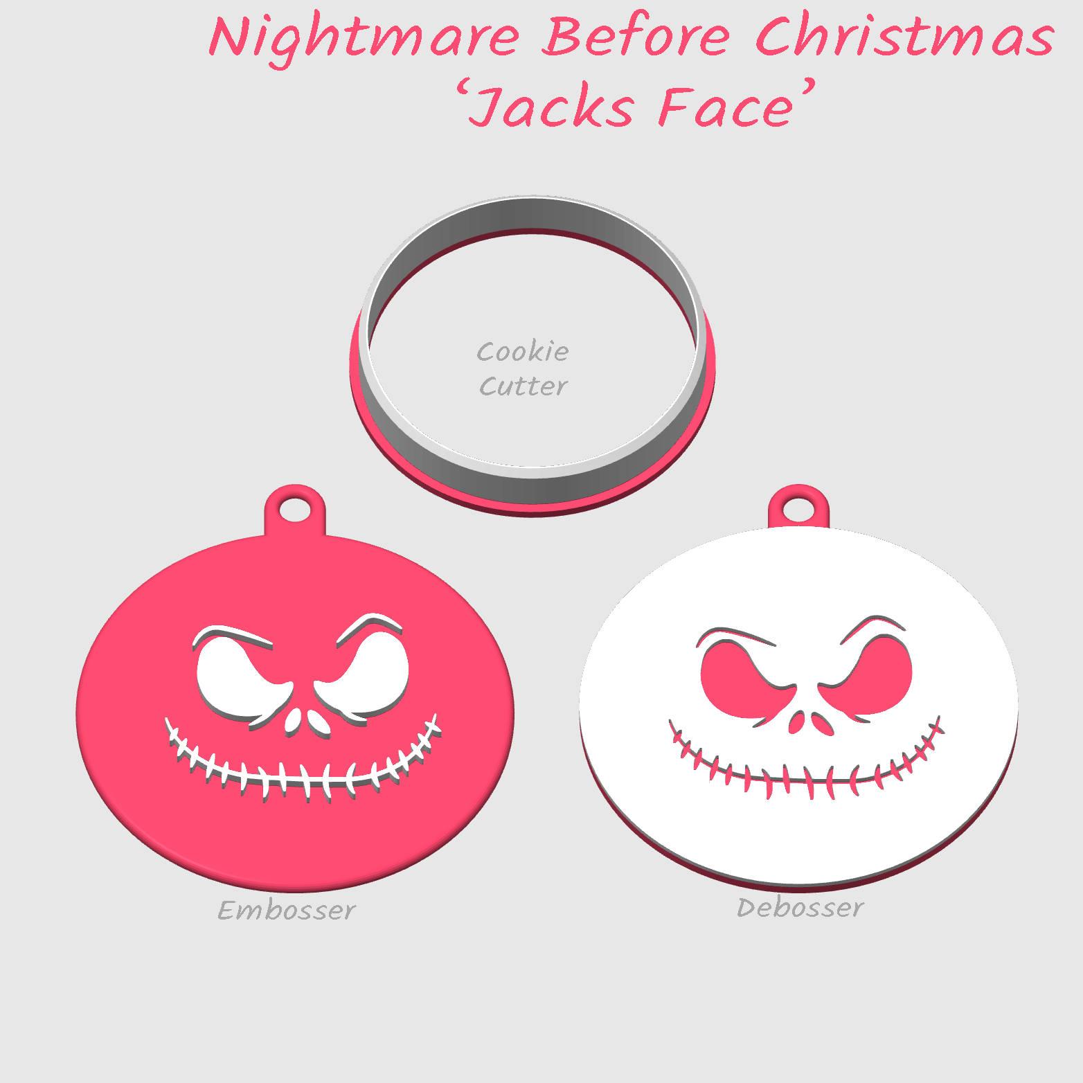 Nightmare before Christmas jacks face embosser debosser and cookie cutter