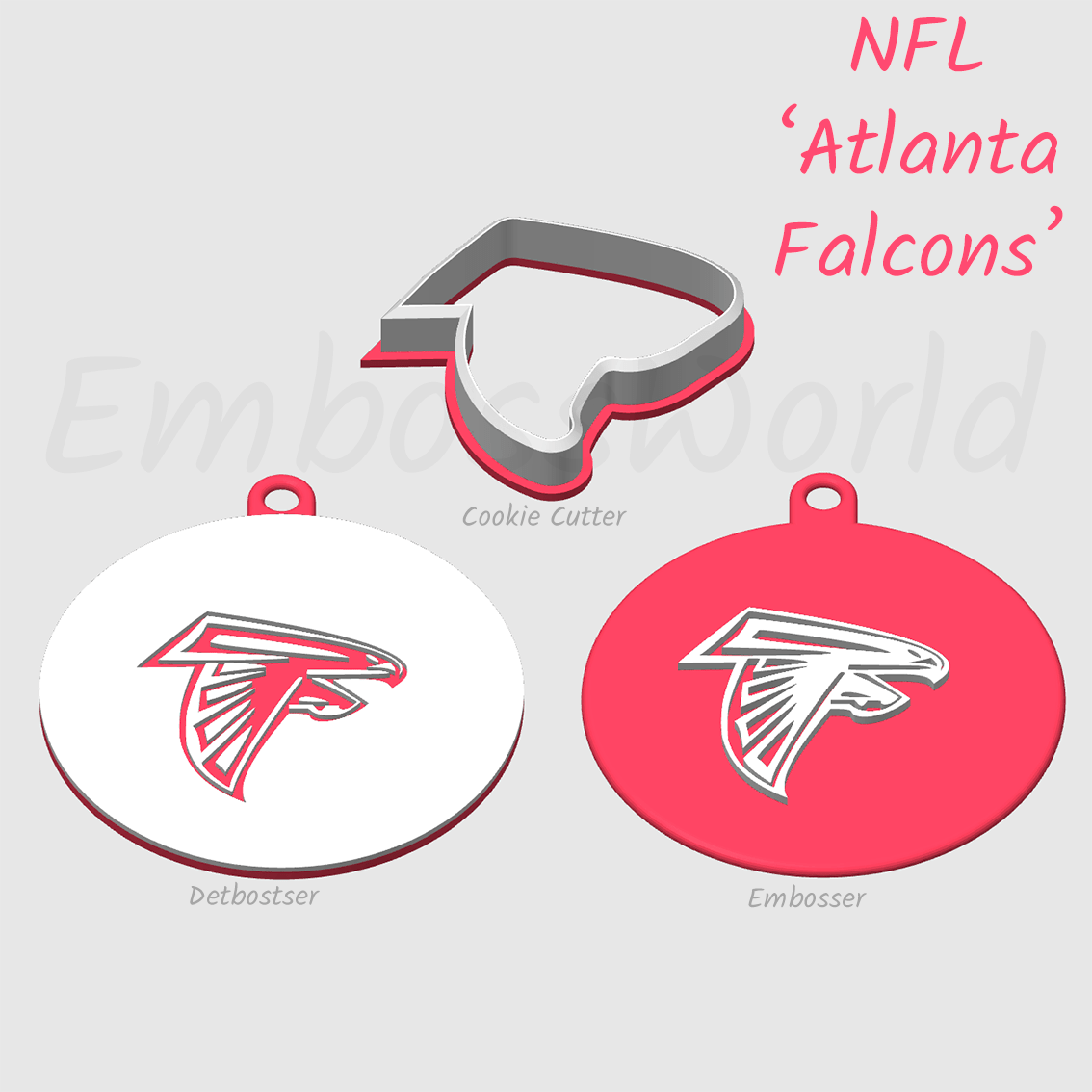 NFL football teams logo embosser debosser and cookie cutter