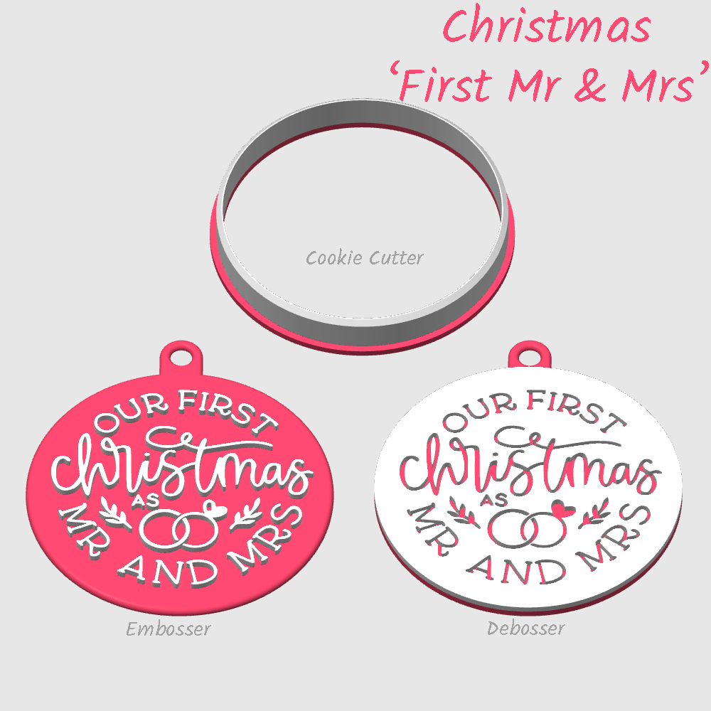 Our first Christmas a mr & mrs embosser debosser or cookie cutter