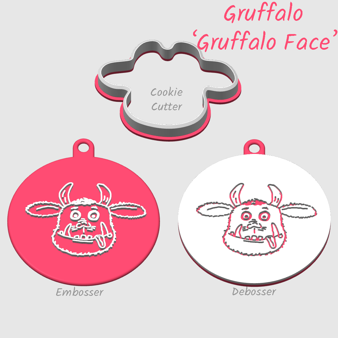 Gruffalo Face embosser debosser and cookie cutter