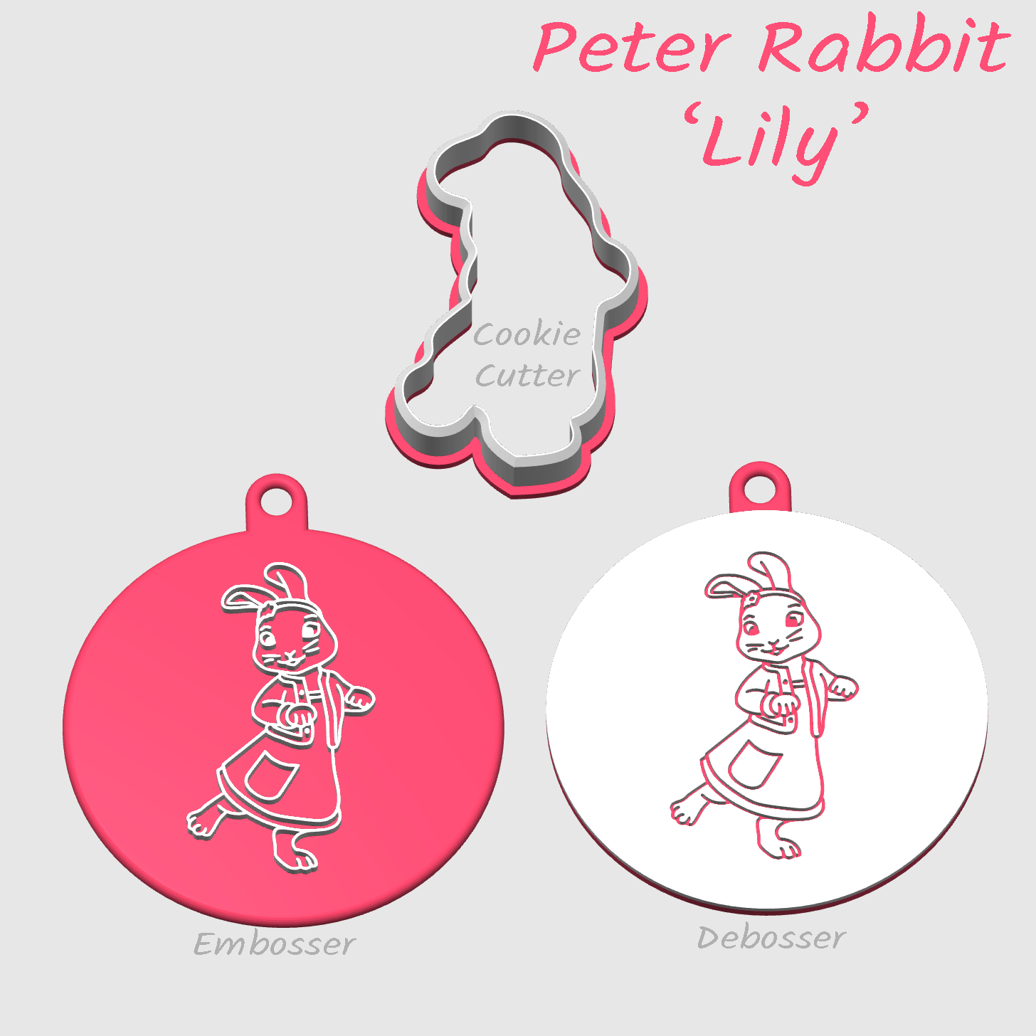 Lily Rabbit from Peter Rabbit embosser debosser and cookie Cutter
