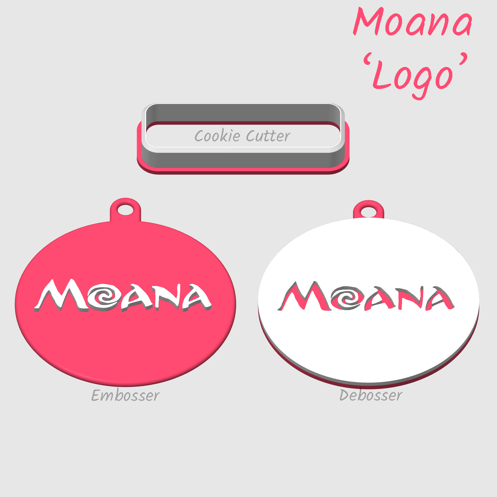 Moana Logo Embosser debosser and cookie cutter