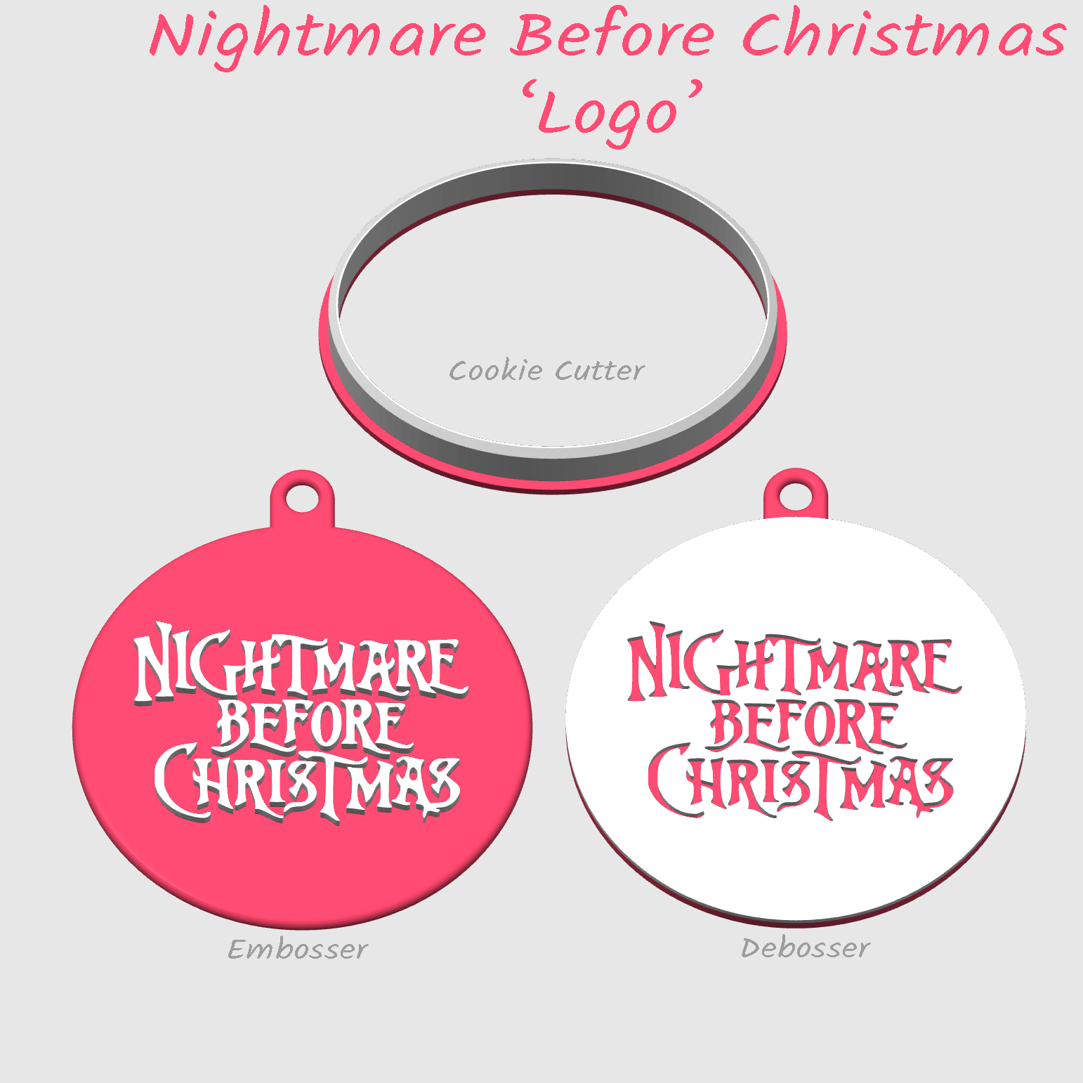 Logo from Nightmare Before Christmas embosser debosser and cookie cutter