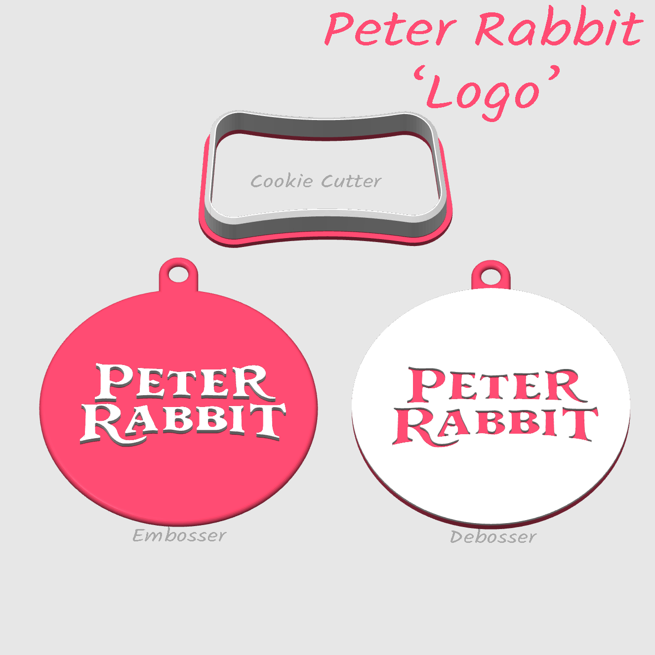 Peter Rabbit Logo embosser debosser and cookie cutter