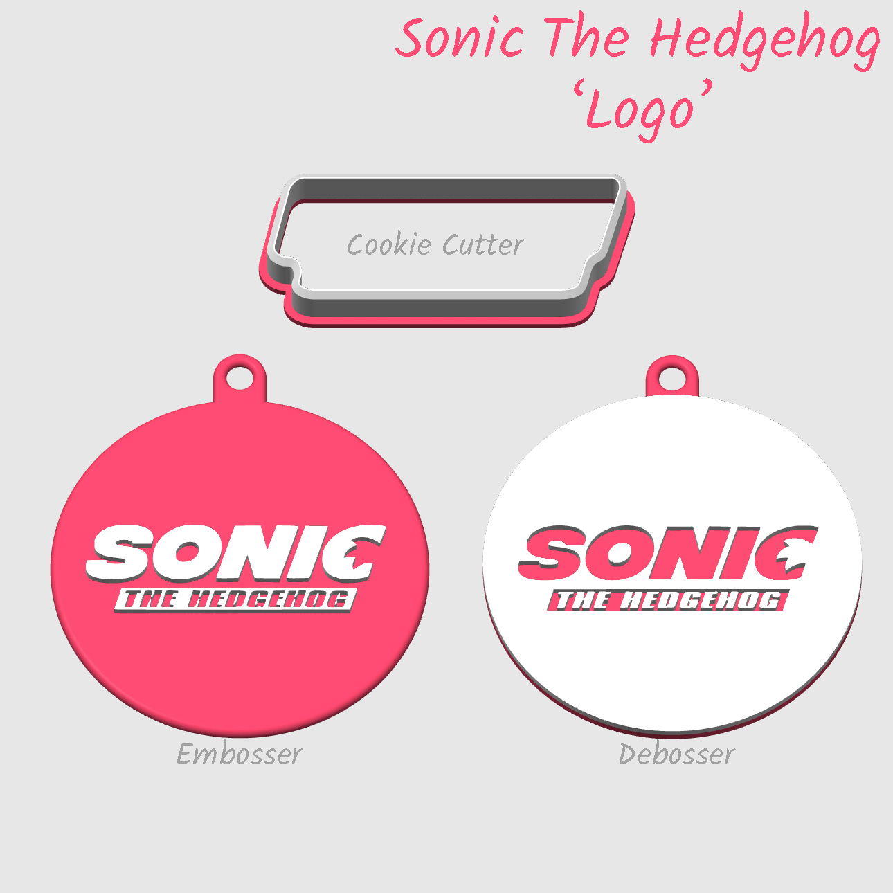 Sonic The Hedgehog Logo embosser debosser and cookie cutter