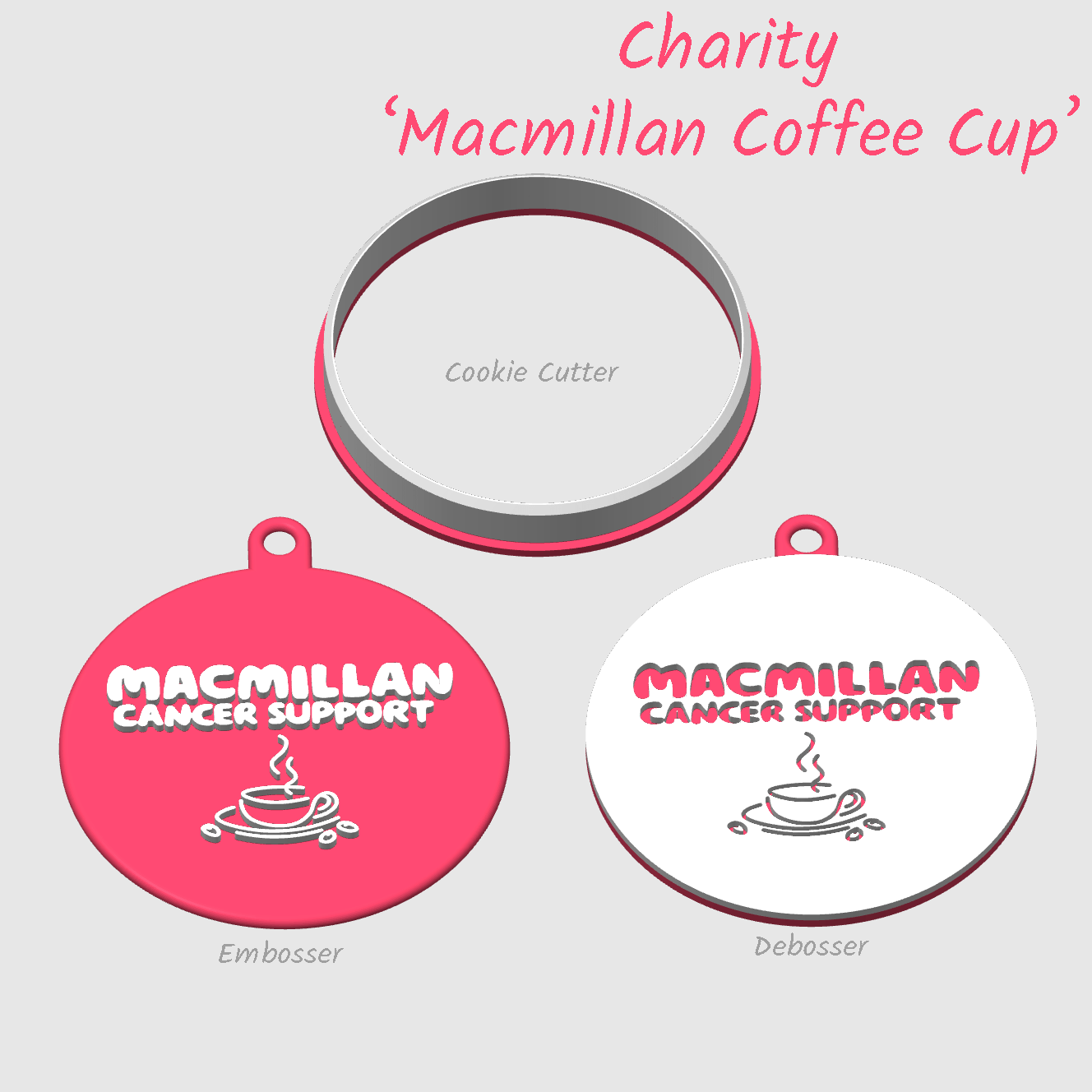 macmillan coffee morning embosser and debosser and cookie cutter