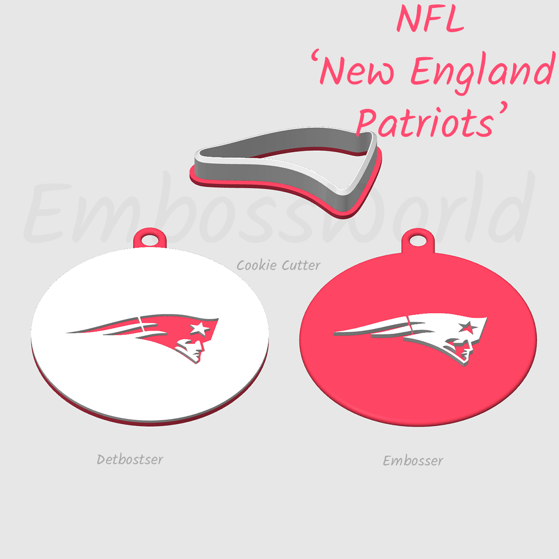 NFL football teams logo embosser debosser and cookie cutter