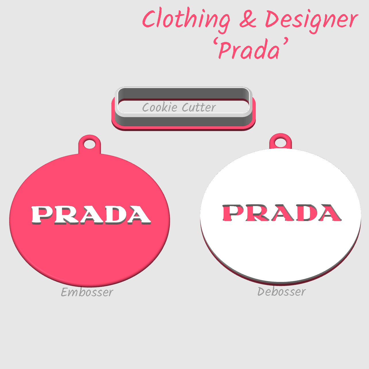 Designer Label Prada Logo Embosser debosser cookie cutter