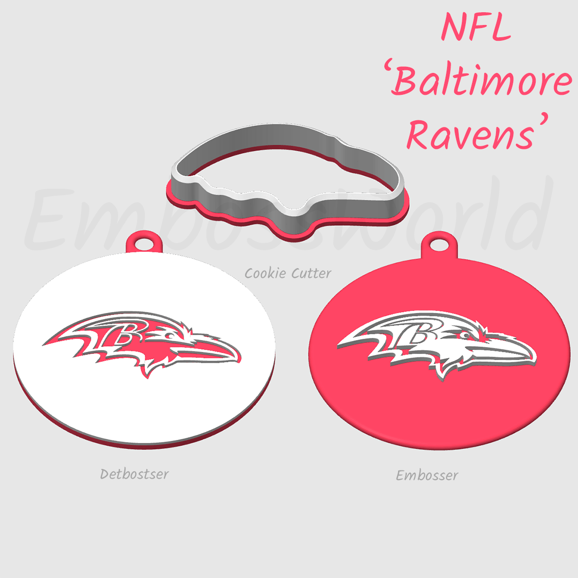NFL football teams logo embosser debosser and cookie cutter