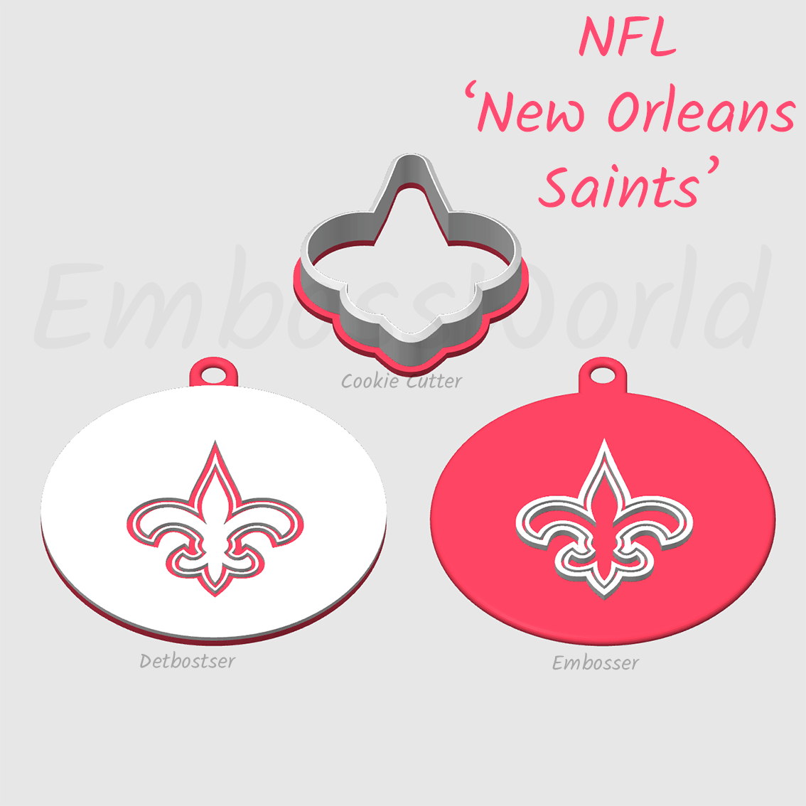 NFL football teams logo embosser debosser and cookie cutter
