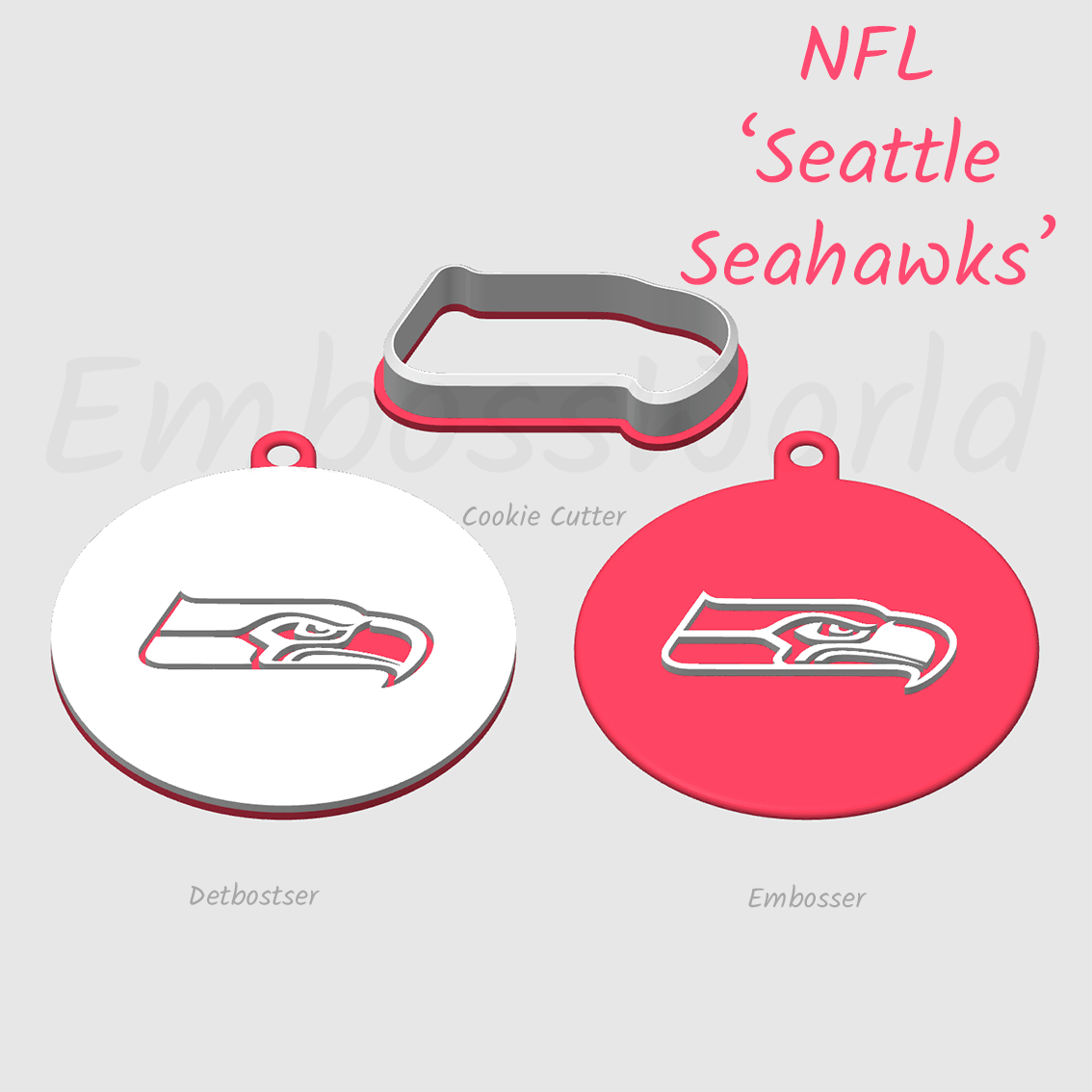 NFL football teams logo embosser debosser and cookie cutter