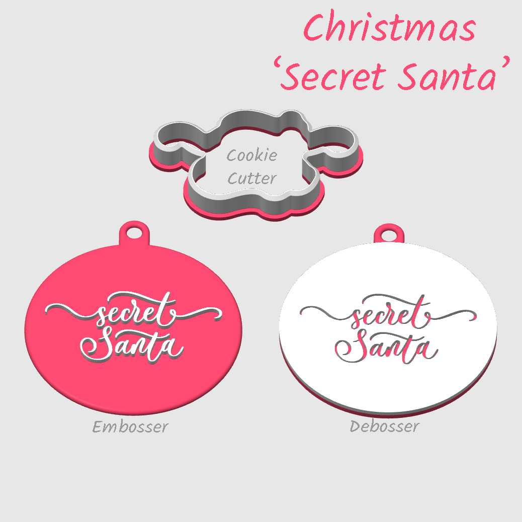 Secret Santa embosser debosser cookie cutter