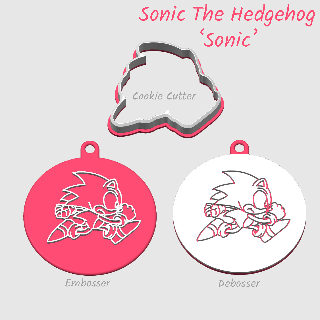 Sonic The Hedgehog character embosser debosser and cookie cutter