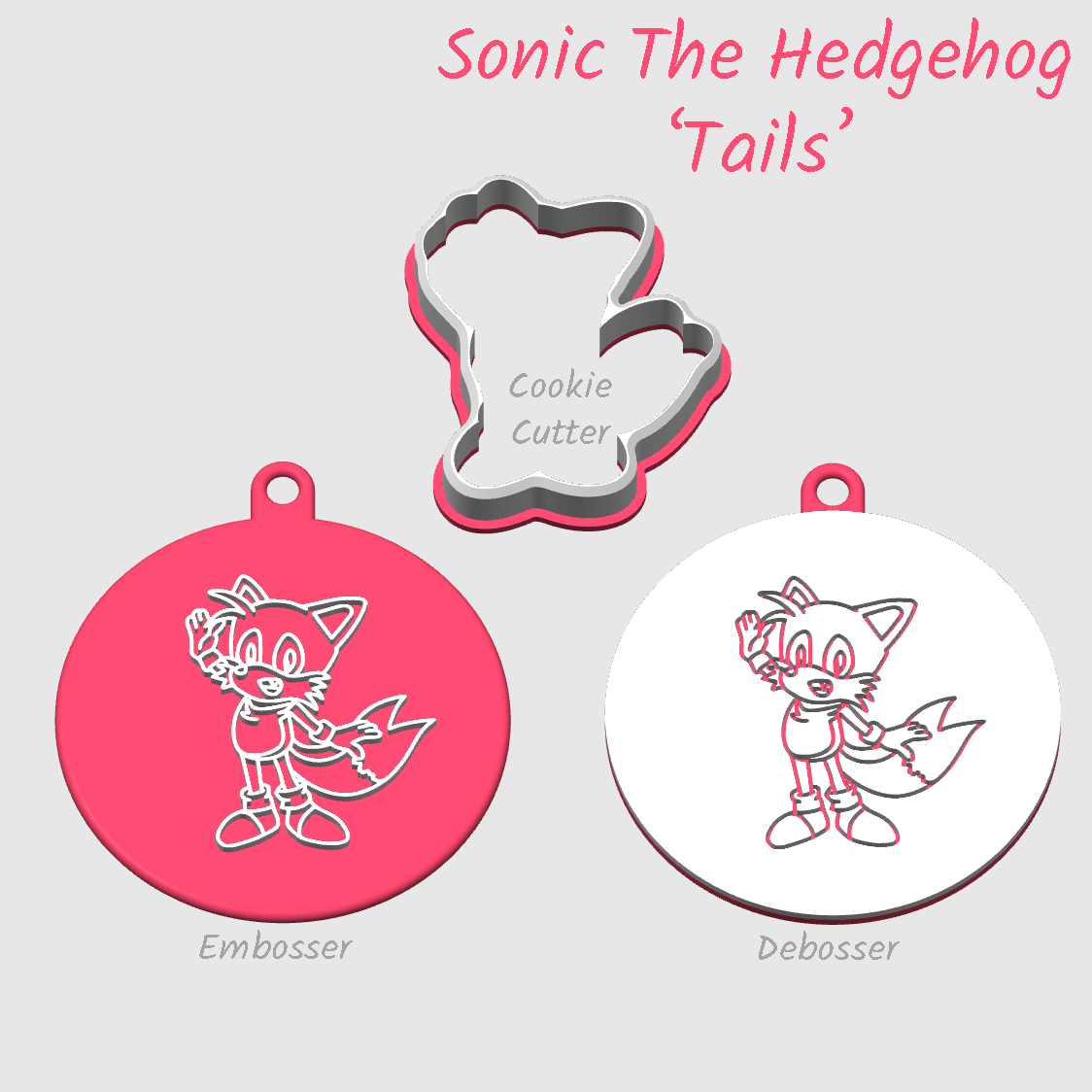 Tails from sonic the hedgehog embosser debosser and cookie cutter