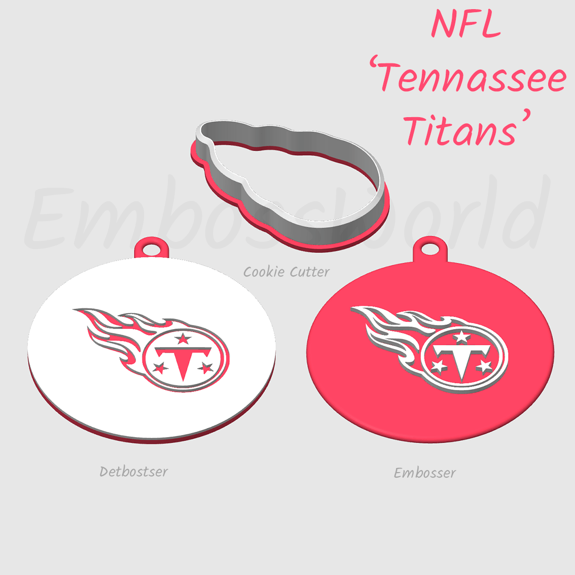 NFL football teams logo embosser debosser and cookie cutter