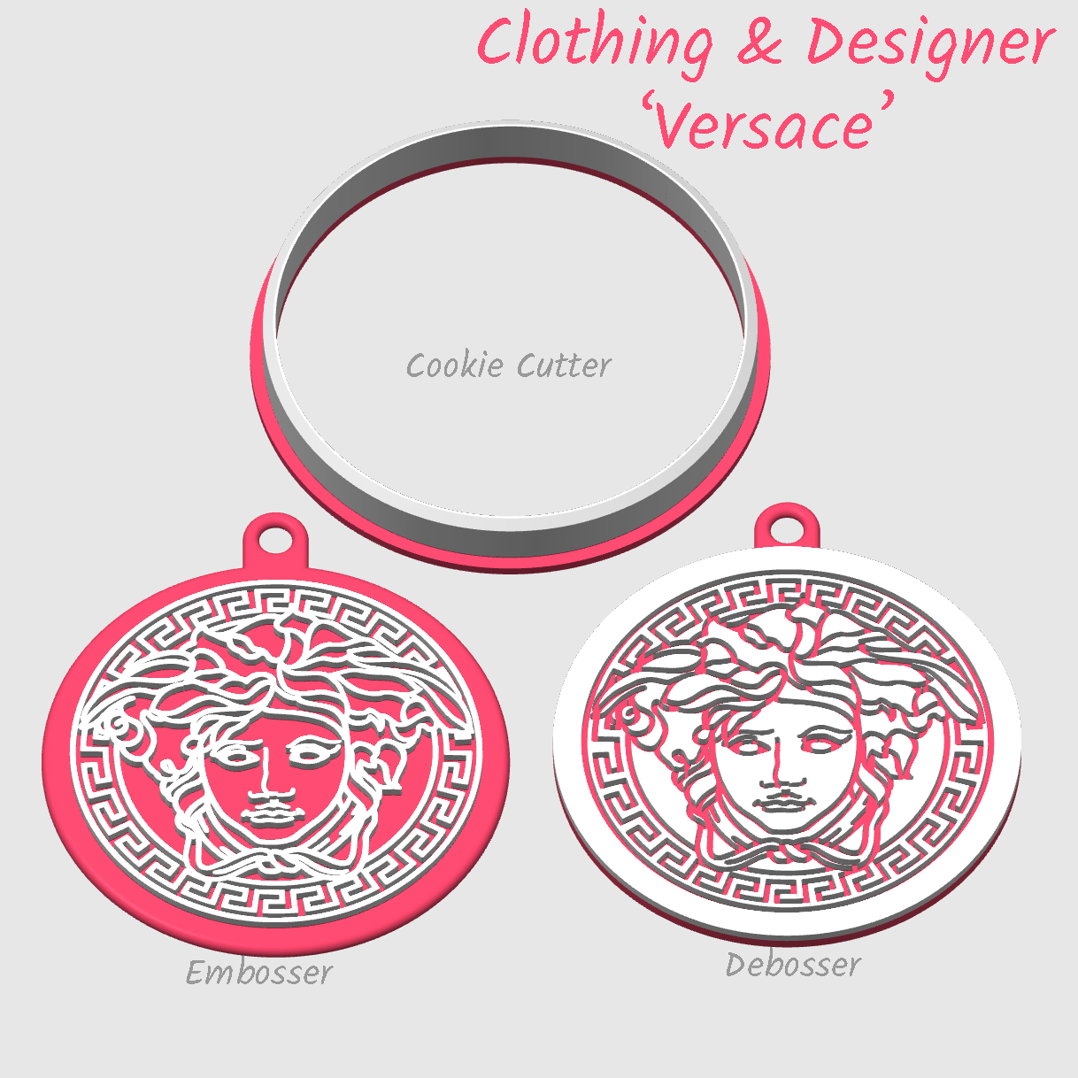 designer label versace Logo Embosser debosser and cookie cutter